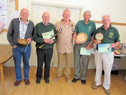 Tony Handford with the winners of the July certificates